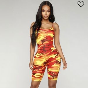 Fashion nova romper orange large